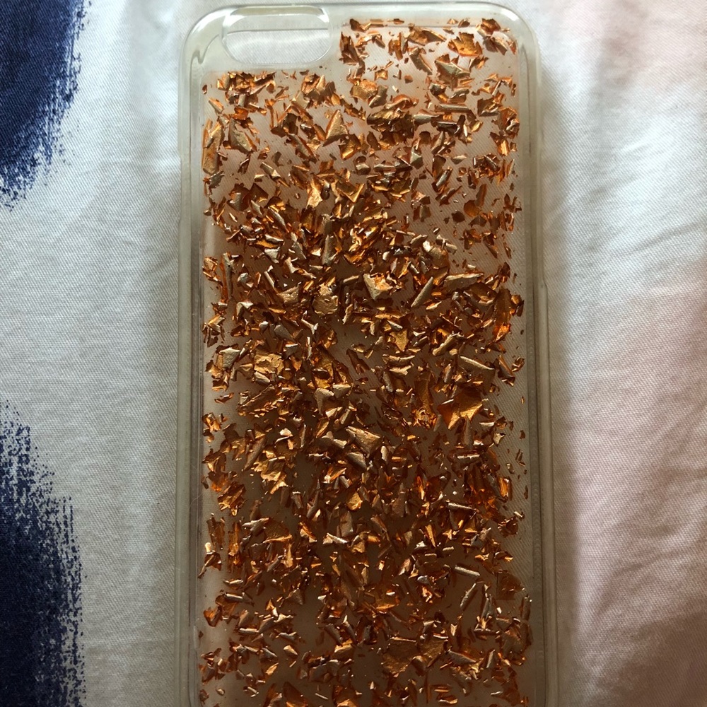 Clear case with gold specs iPhone 6s case